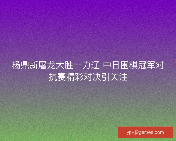 杨鼎新屠龙大胜一力辽 中日围棋冠军对抗赛精彩对决引关注